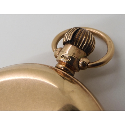 714 - A 9CT GOLD FULL HUNTER POCKET WATCH