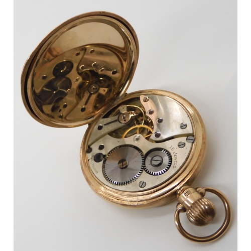 714 - A 9CT GOLD FULL HUNTER POCKET WATCH