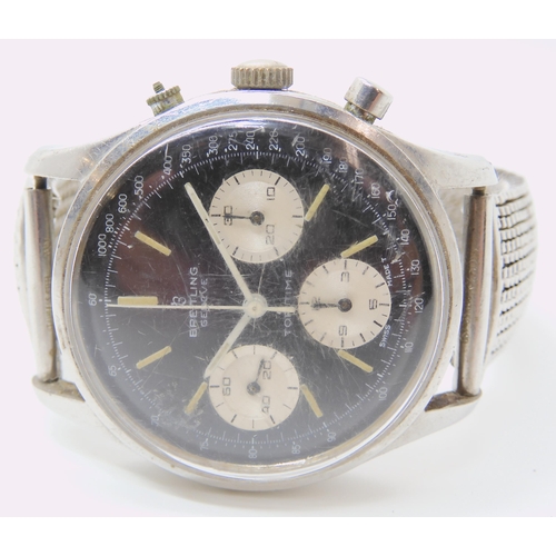 717 - A GENTS STAINLESS STEEL BREITLING TOP TIME WATCH