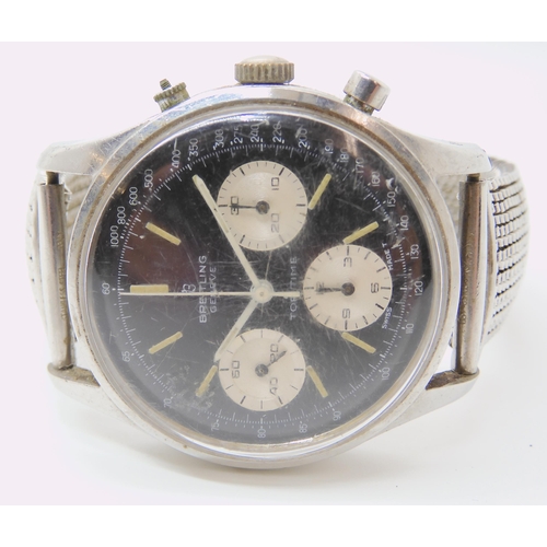 717 - A GENTS STAINLESS STEEL BREITLING TOP TIME WATCH