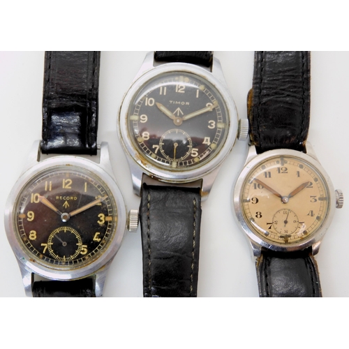 719 - THREE MILITARY STAINLESS STEEL WATCHES