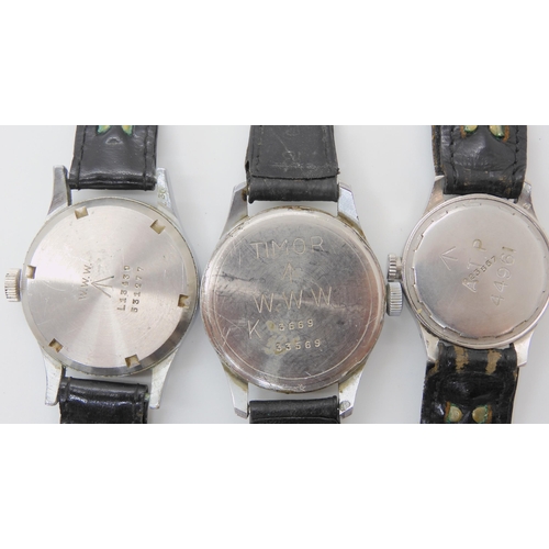 719 - THREE MILITARY STAINLESS STEEL WATCHES