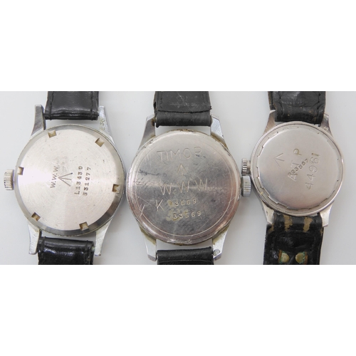 719 - THREE MILITARY STAINLESS STEEL WATCHES