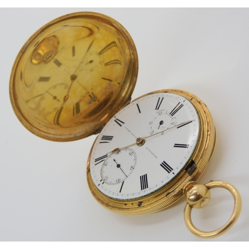 722 - AN 18CT GOLD FULL HUNTER POCKET WATCH