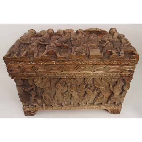 107 - A BENIN HARDWOOD CASKET