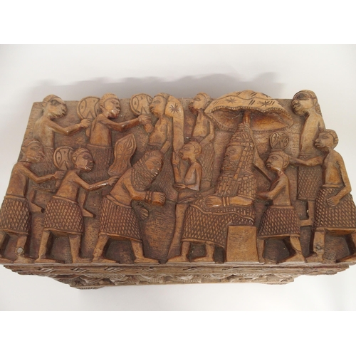 107 - A BENIN HARDWOOD CASKET