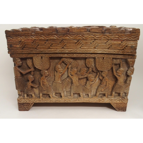 107 - A BENIN HARDWOOD CASKET