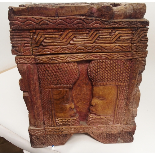 107 - A BENIN HARDWOOD CASKET