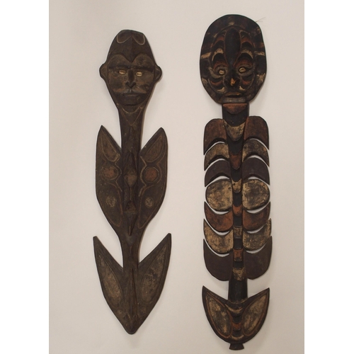 112 - FOUR AFRICAN PAINTED WOOD CARVINGS