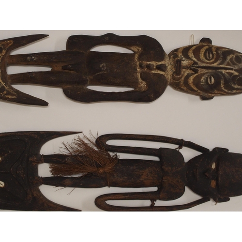 112 - FOUR AFRICAN PAINTED WOOD CARVINGS