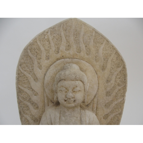 113A - AN INDIAN WHITE MARBLE MODEL OF BUDDHA