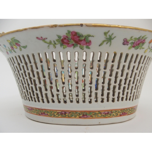 115 - A CANTONESE TWO HANDLED BASKET