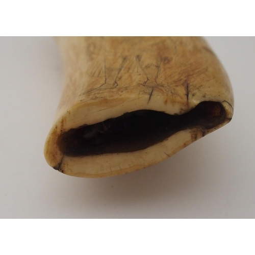 117 - A SPERM WHALE TOOTH SCRIMSHAW