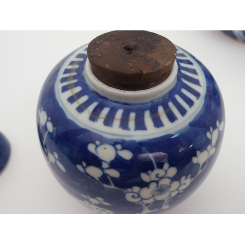 119 - SEVEN CHINESE BLUE AND WHITE GINGER JARS