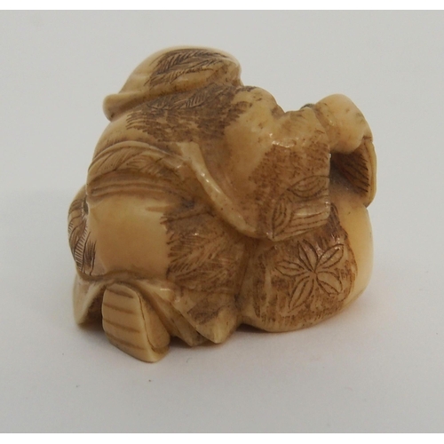 20 - FIVE JAPANESE IVORINE NETSUKE