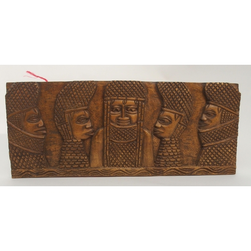 62 - TWO BENIN CARVED OBA PLAQUES