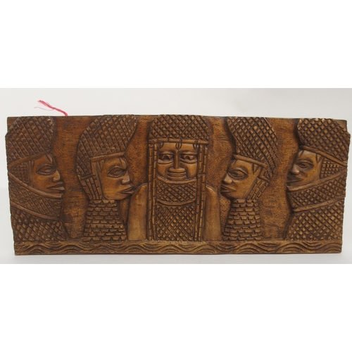 62 - TWO BENIN CARVED OBA PLAQUES