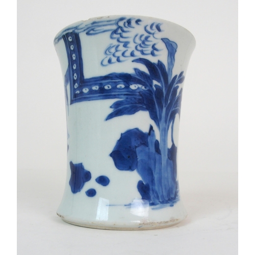 65 - A CHINESE BLUE AND WHITE WAISTED VASE