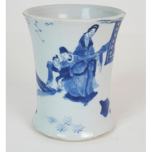 65 - A CHINESE BLUE AND WHITE WAISTED VASE