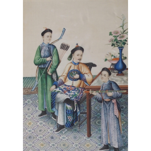 67 - SIX CHINESE PAINTINGS CANTON SCHOOL