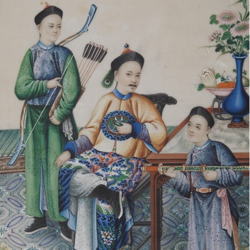 67 - SIX CHINESE PAINTINGS CANTON SCHOOL