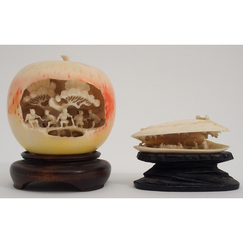 74 - A CHINESE CARVED APPLE