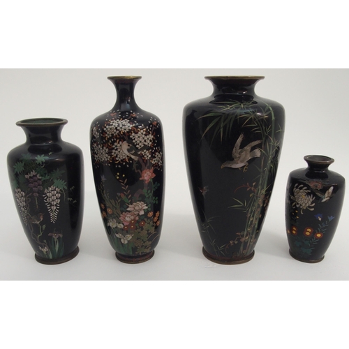 75 - TEN JAPANESE CLOISONNE VASES