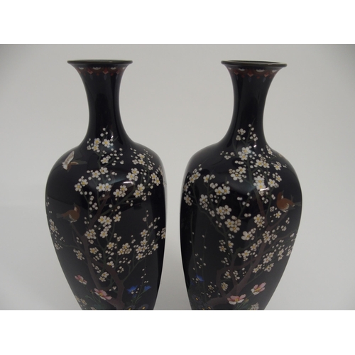 76 - A PAIR OF JAPANESE HEXAGONAL VASES