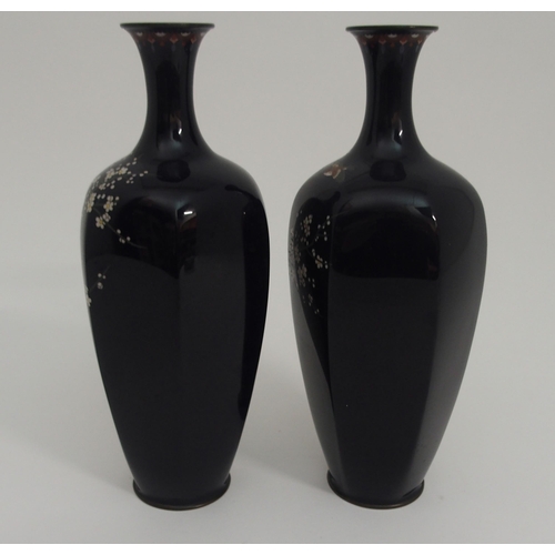 76 - A PAIR OF JAPANESE HEXAGONAL VASES