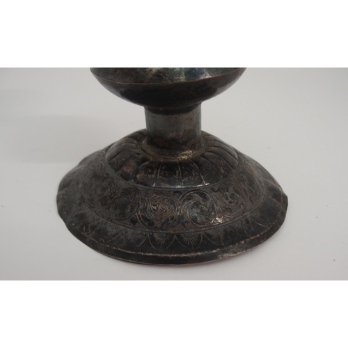 81 - AN ASIAN PLATED ON COPPER METAL TAZZA