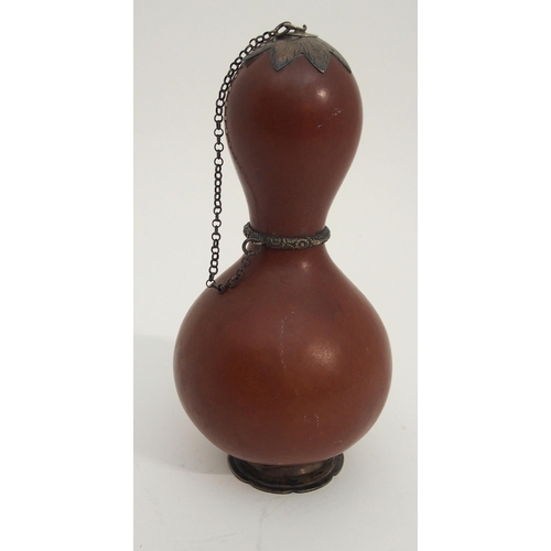 82 - A WHITE METAL MOUNTED DOUBLE GOURD WATER SPRINKLER