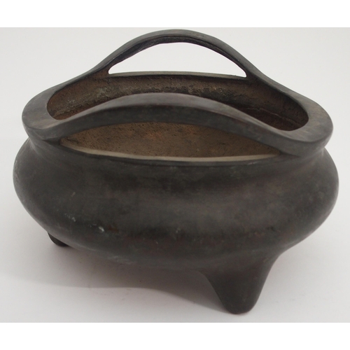 88 - A CHINESE BRONZE TRIPOD INCENSE BURNER