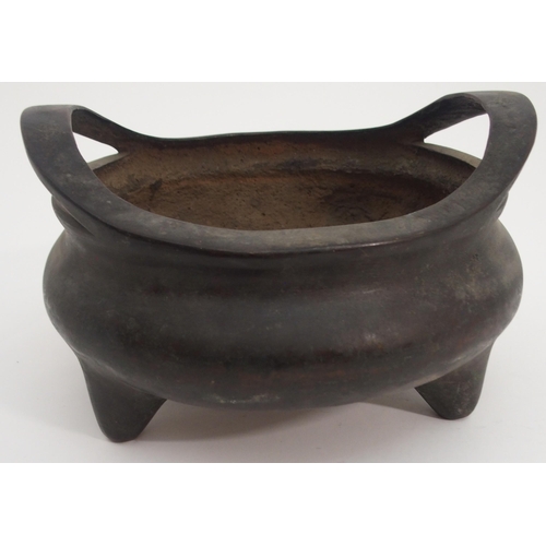 88 - A CHINESE BRONZE TRIPOD INCENSE BURNER