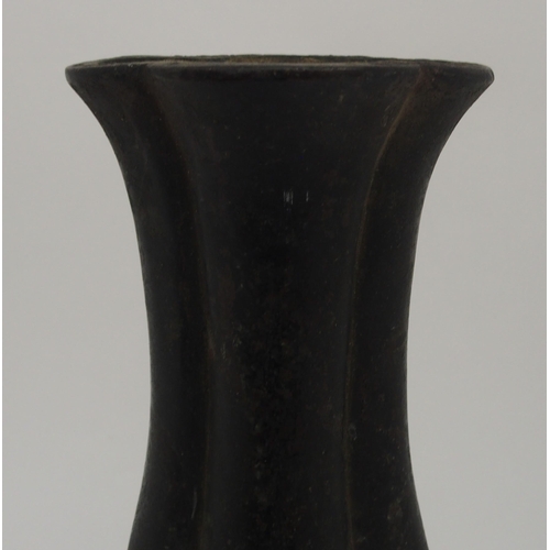 89 - A CHINESE BRONZE QUATREFOIL LOBED VASE