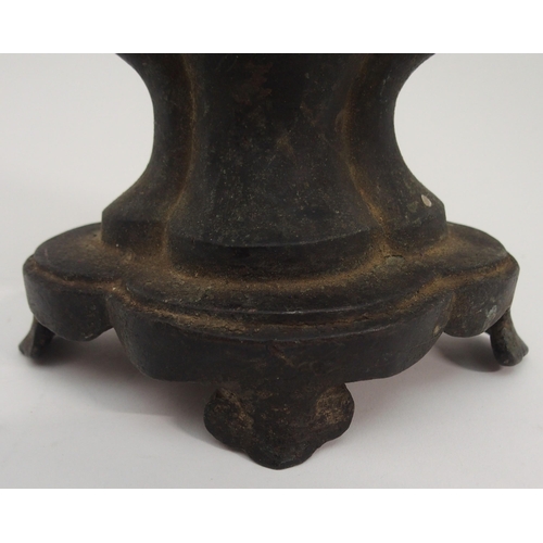 89 - A CHINESE BRONZE QUATREFOIL LOBED VASE