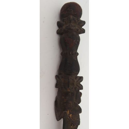 93 - AN AFRICAN CARVED AND STAINED CARVING