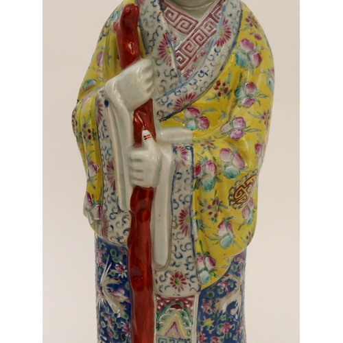 99 - A LARGE CANTON FIGURE OF A MONK