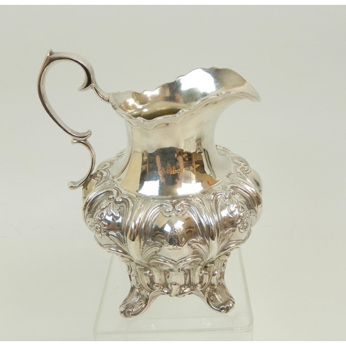 151 - A VICTORIAN THREE PIECE SILVER TEA SERVICE