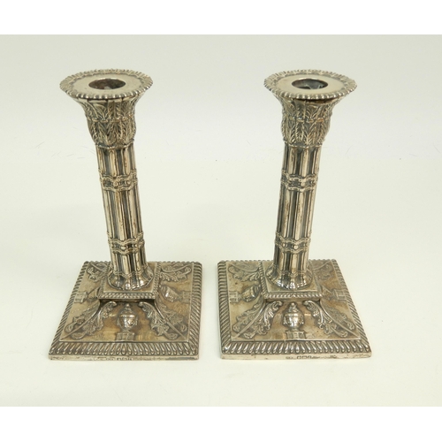 152 - A PAIR OF VICTORIAN SILVER CANDLESTICKS