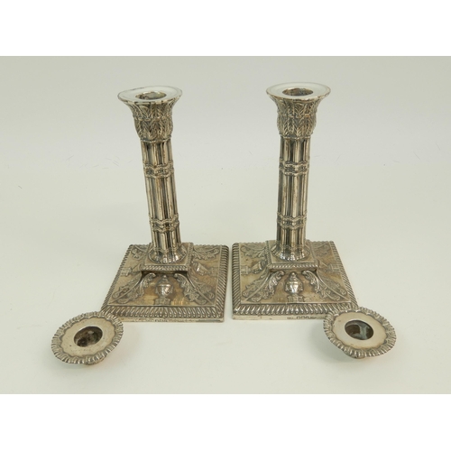 152 - A PAIR OF VICTORIAN SILVER CANDLESTICKS