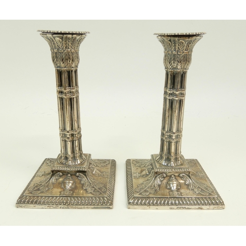 152 - A PAIR OF VICTORIAN SILVER CANDLESTICKS