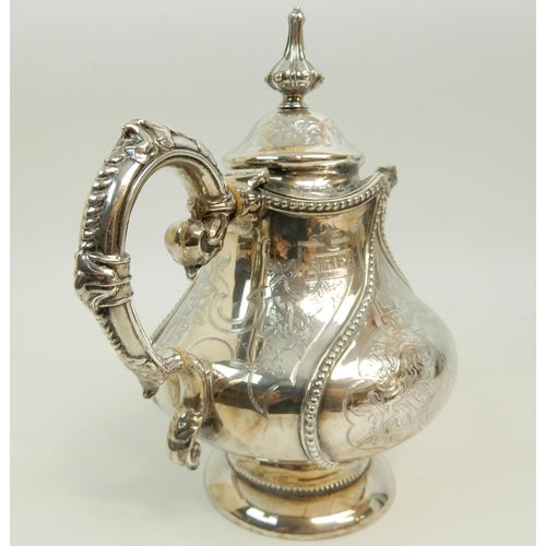 155 - A VICTORIAN SILVER TEAPOT