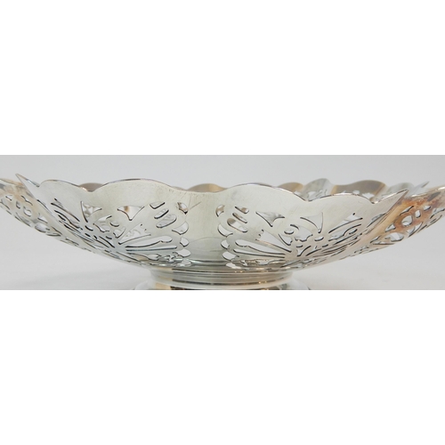 164 - A SILVER PEDESTAL FRUIT BASKET