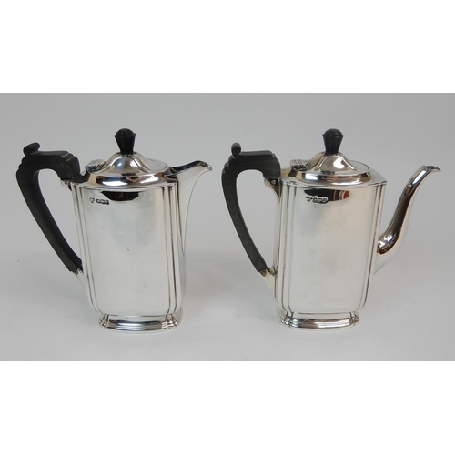 166 - A SILVER TWO PIECE CAFE AU LAIT SET