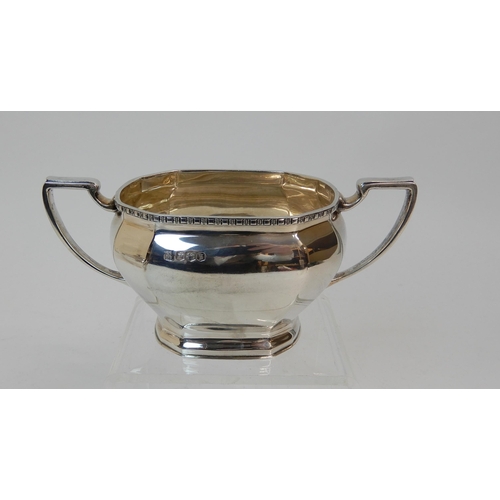 170 - A THREE PIECE SILVER TEA SERVICE