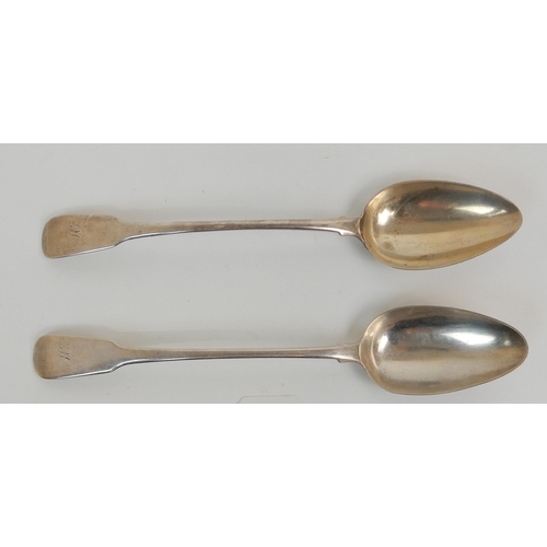 175 - A PAIR OF SILVER BASTING SPOONS