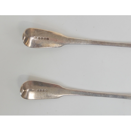 175 - A PAIR OF SILVER BASTING SPOONS