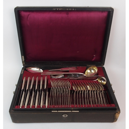 179 - A 19TH CENTURY AUSTRIAN SILVER CUTLERY SET