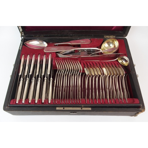 179 - A 19TH CENTURY AUSTRIAN SILVER CUTLERY SET