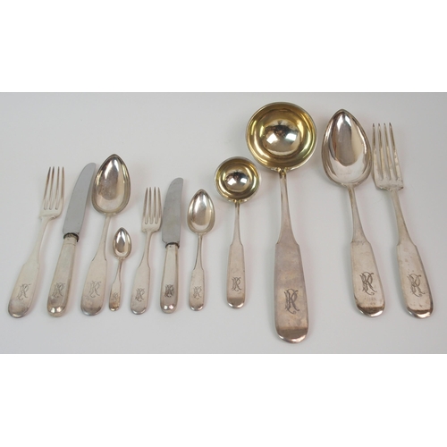 179 - A 19TH CENTURY AUSTRIAN SILVER CUTLERY SET